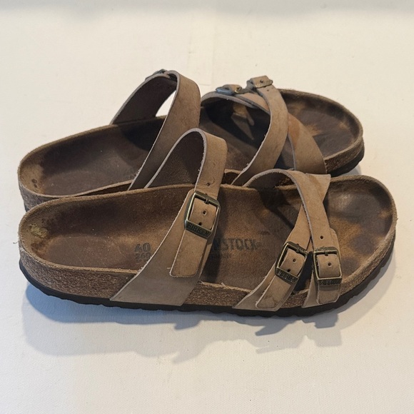 Birkenstock Light Brown Cross Strap Sandals - Picture 2 of 5